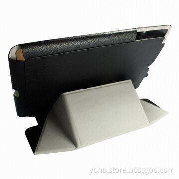 Mini Flip Multifunction Leather Case for iPad/Three Fold to Stand, Comes in Black/Blue/Orange Colors